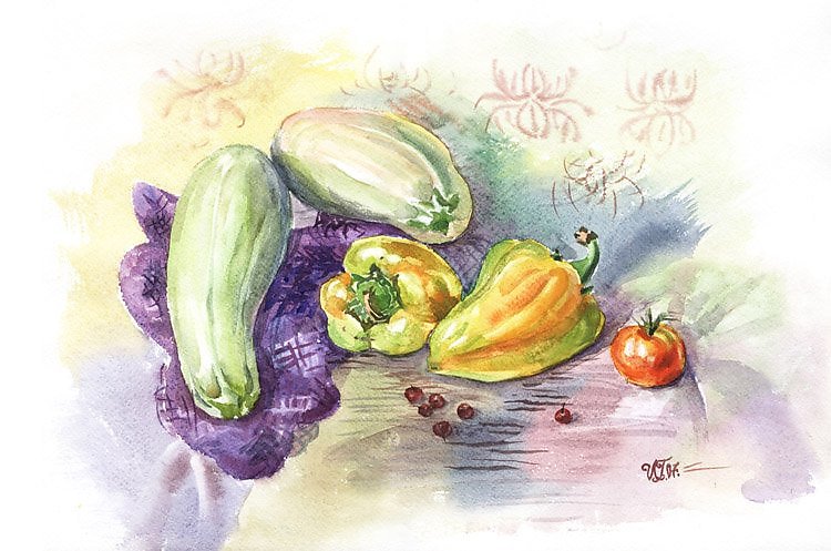 рисованные овощи