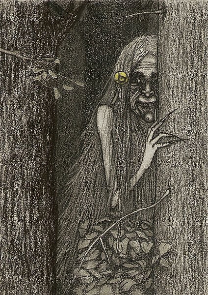 Кикимора болотная (лесная) - Изобразительное искусство - Карандаш .