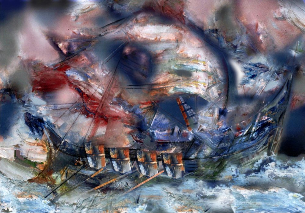 Голландец богомолов. Летучий голландец корабль призрак Капитан. Картина абстракция Летучий голландец. Монотипия корабль.