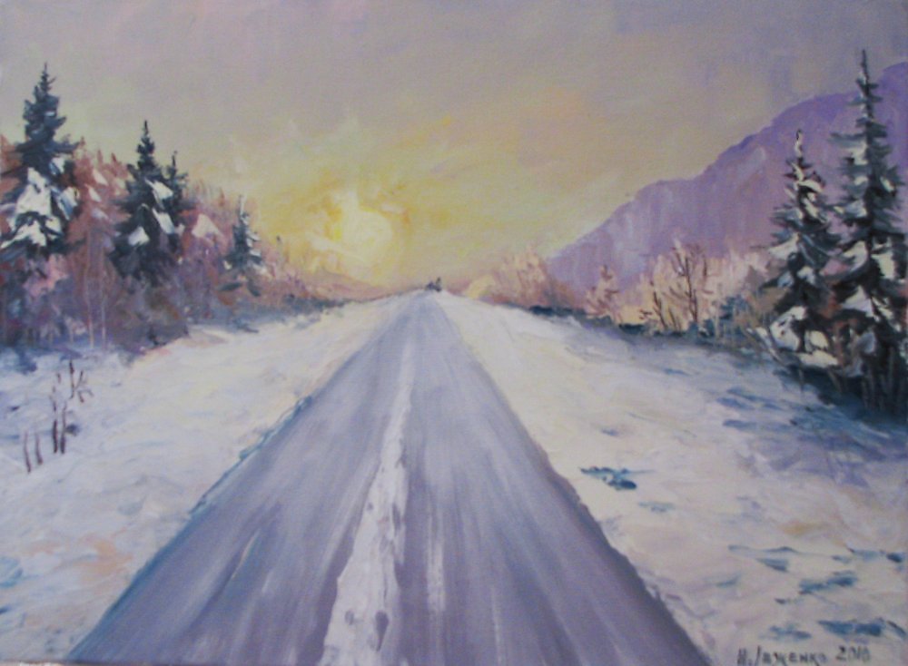 Произведение зимняя дорога. Зимняя дорога иллюстрация. Зимний пейзаж легкий. Картина дорога. Зима рисунок.