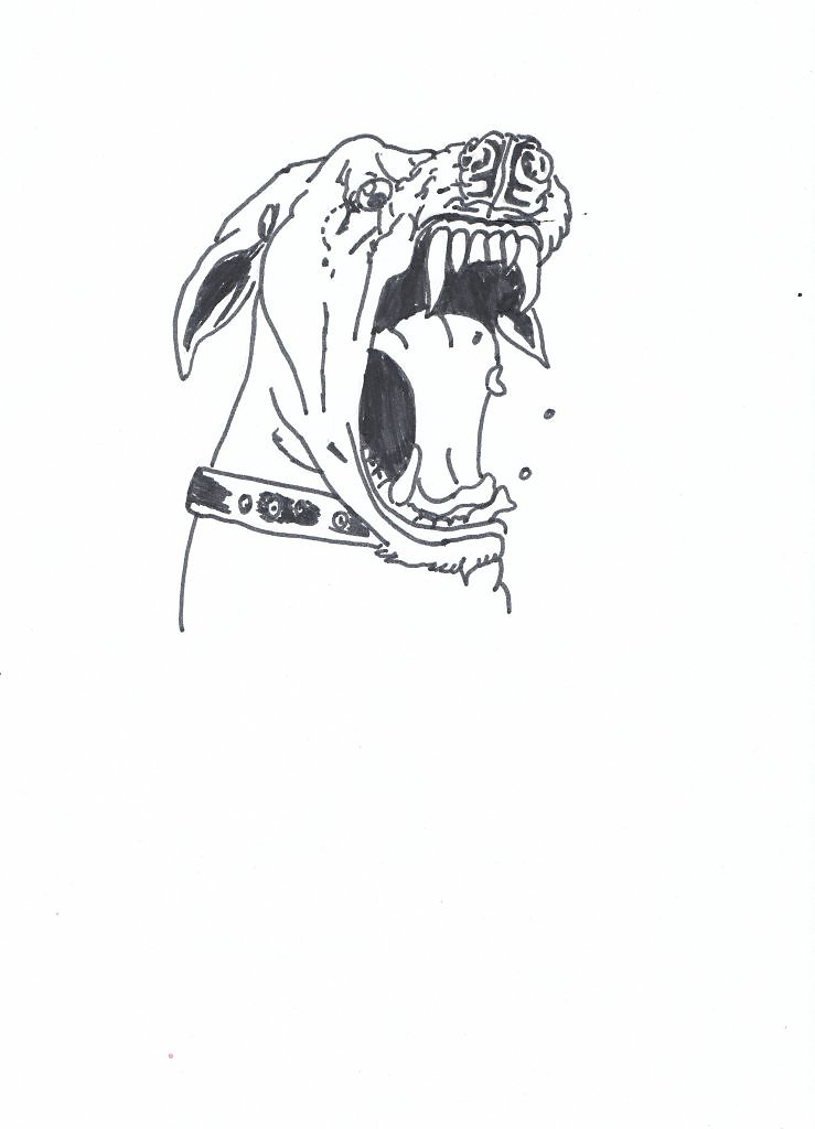 Злая собака - Изобразительное искусство - Карандаш, ручка, фломастер.