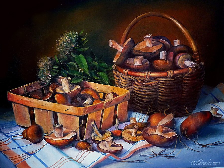 Натюрморт корзина с грибами. Корзинка с грибами живопись. Картина лукошко с грибами. Натюрморт корзинка с грибами. Картина корзина. Натюрморт корзина с грибами. Корзинка с грибами живопись. Картина лукошко с грибами. Натюрморт корзинка с грибами.