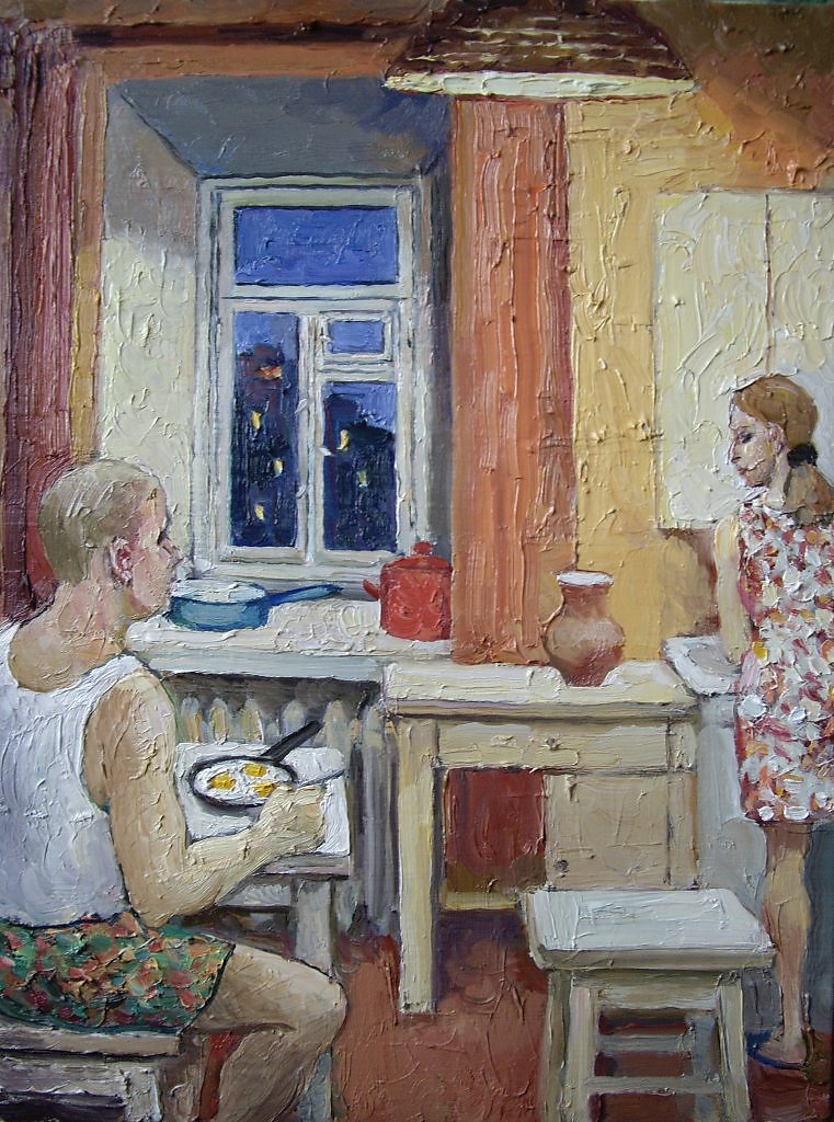 Жанровая композиция. Советская кухня живопись. Картины советских художников. Советский быт в живописи.