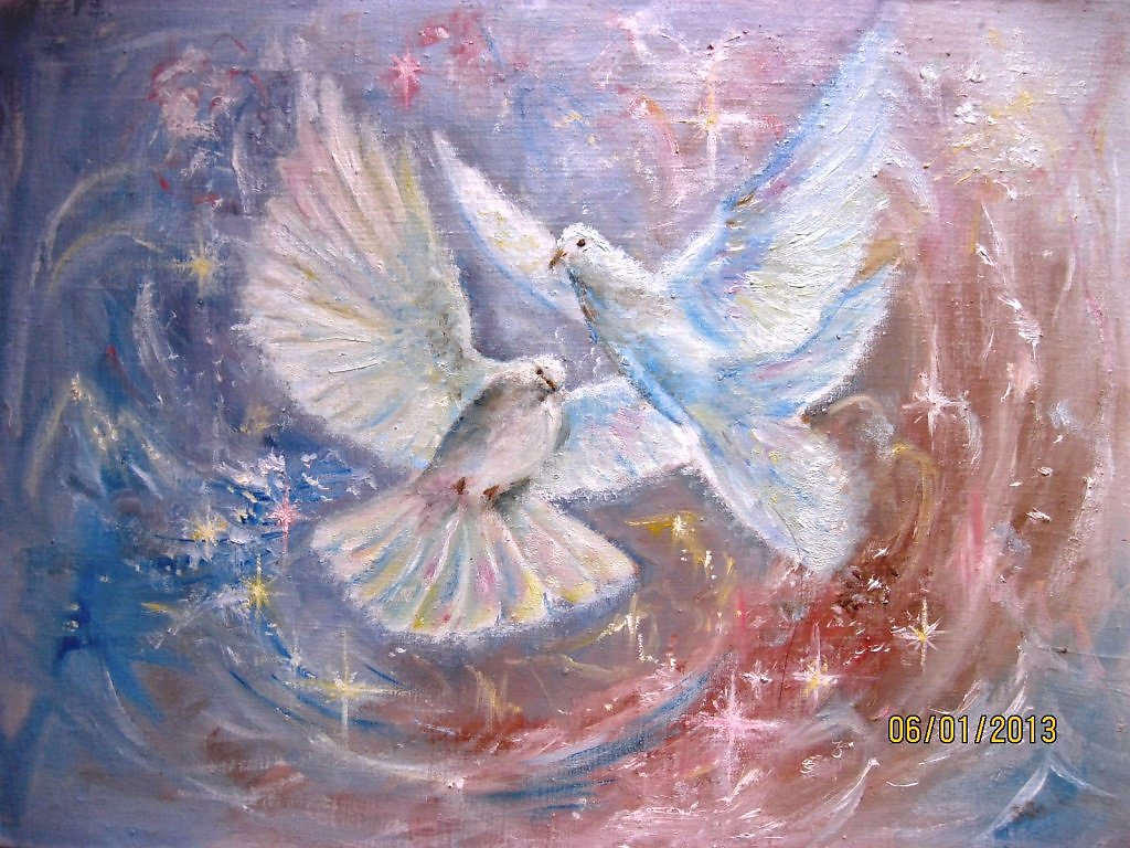 Ангелы счастья и любви. Птицы живопись. Голуби в живописи. Пейзаж с голубями.