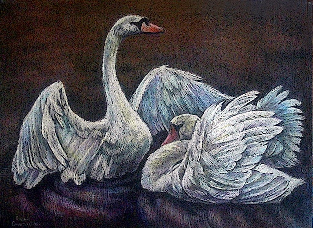 Произведение лебедь. Лебеди живопись. Лебедь в изобразительном искусстве. Лебедь иллюстрация. Лебедь цветными карандашами.