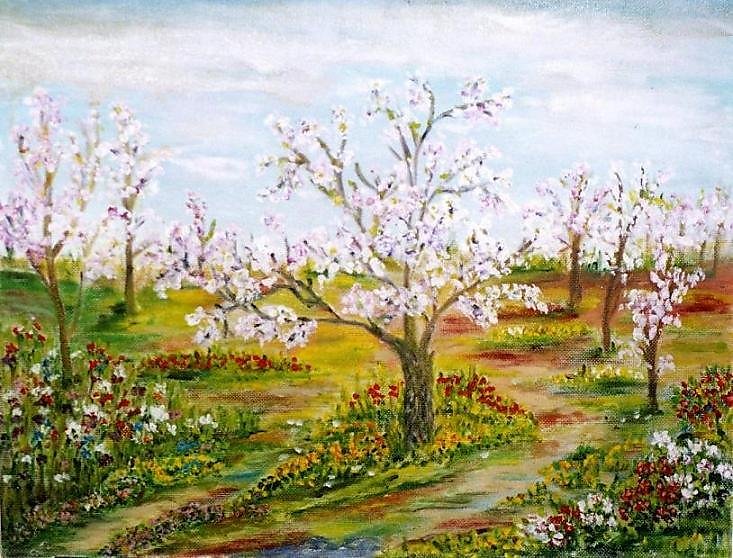 Рисование цветущий сад
