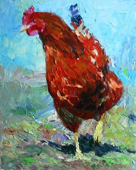 Сен санс курица. Курица живопись. Куры в живописи. Курица картина маслом. Курочки в живописи.