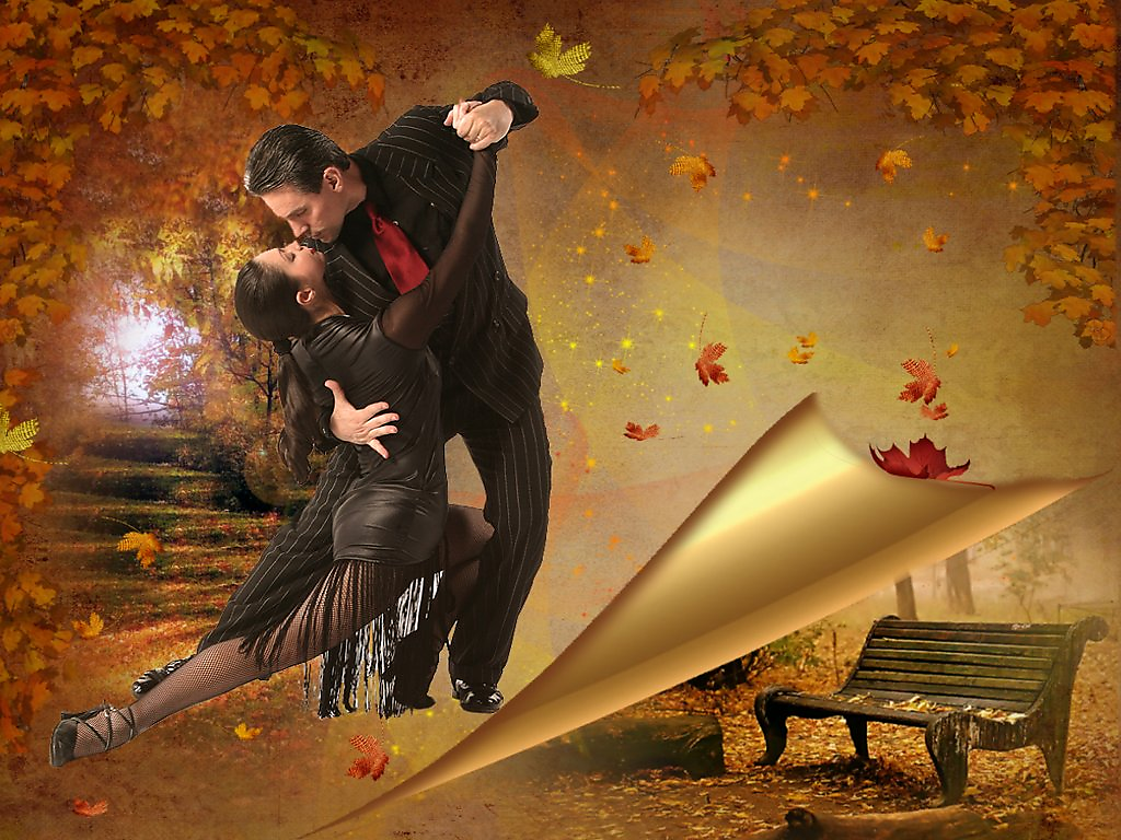 Пляшем танго кто поет. Осеннее танго. Осенний танец. Осенний вальс. Танцующая осень.