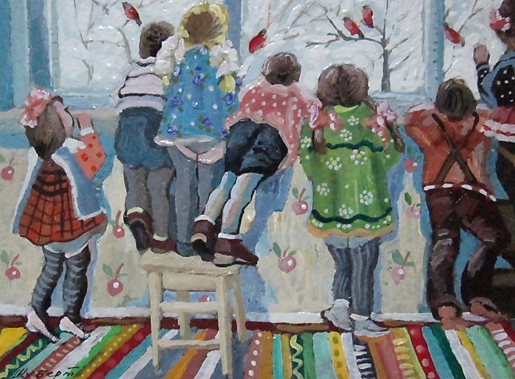 Картина в садик. Николая Ульянова «Снегири. Детский сад».