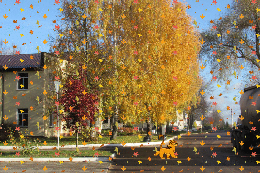 Осенний листопад в городе. Анимация осень в городе. Листопад в Москве. Осенние гифы. Пришла осенним листопадом