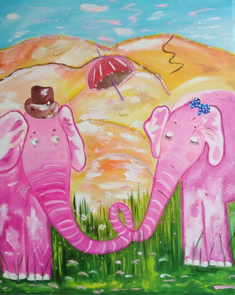 Сказку про розового. Розовый слон. Розовый Слоник. Розовые слоны. Розовый слон живопись.