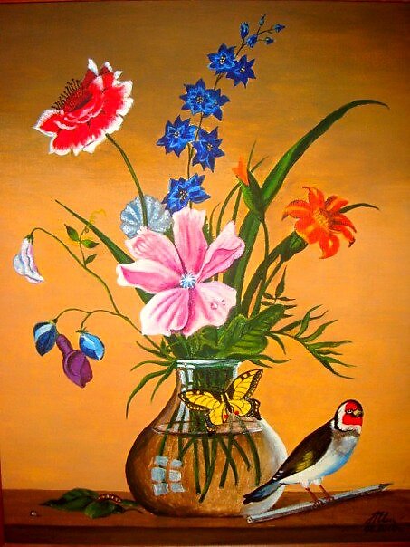 Картина букет цветов бабочка птичка. Ф. П. Толстого «букет цветов, бабочка и птичка».. Толстой букет цветов бабочка и птичка.