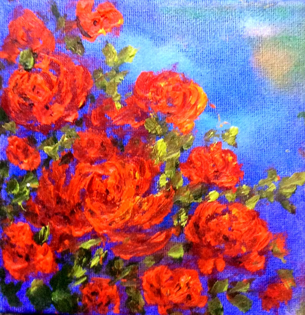 Полотно картины. Рита Бекман картины. Бекман розами. Красные на Красном. Художник Джафаров Эдуард.