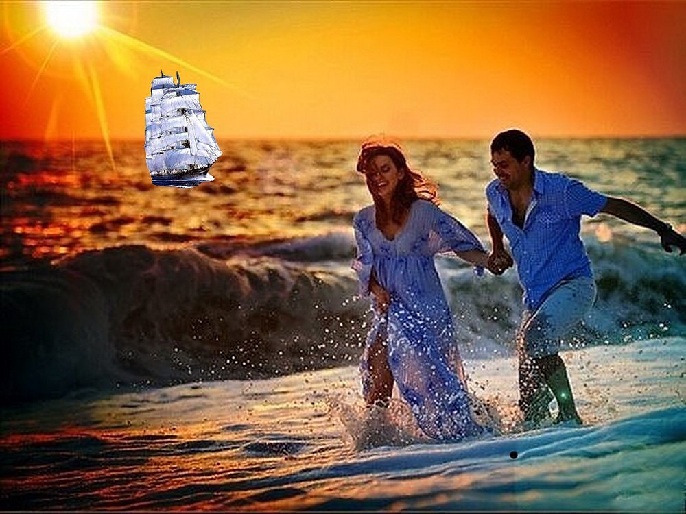 Люди ищут счастья. Вдвоем у моря. Счастье. Мужчина и женщина на берегу. Океан любви.